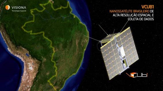 Concepção artística do nanosatélite VCUB1